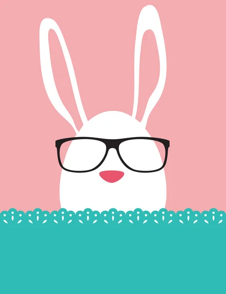 Background and greeting card with hipster Easter rabbit — Stock Vector