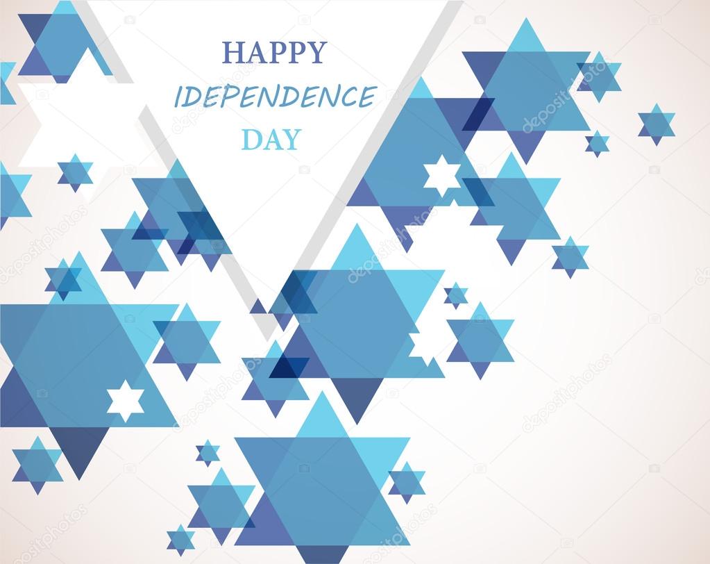 Independence day of Israel. David star background. illustration