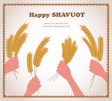 mutlu shavuot, Yahudi tatil kartı.