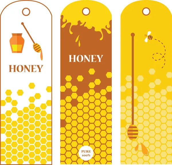 Set of honey labels, badges and design elements — Stock Vector