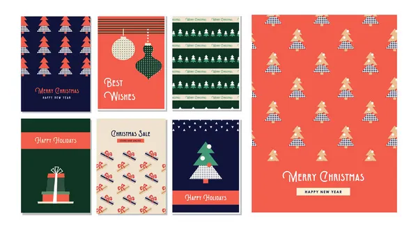 冬季景观贺卡、海报和壁纸，用于社交媒体报道。矢量插图在平面简单的样式设计模板.圣诞快乐。矢量说明 — 图库矢量图片