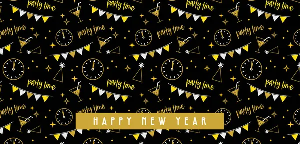 Happy New Year- 2020 . Banner with greeting background design, New Year, social media promotional content. Vector illustration — Stock Vector