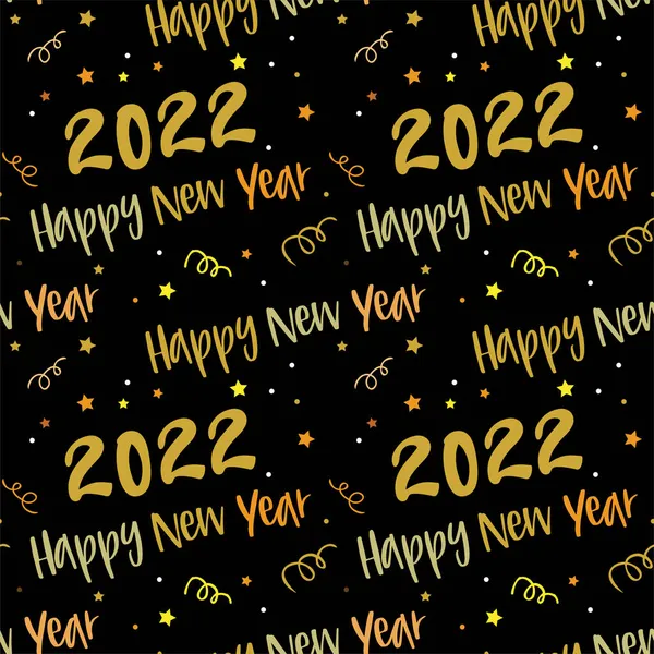 Шаблоны для празднования Нового года и вечеринки 2022. бесшовные узоры в золотом, белом и черном цветах. Векторная иллюстрация Рисунок фона, Новый год, рекламный контент в социальных сетях. — стоковый вектор