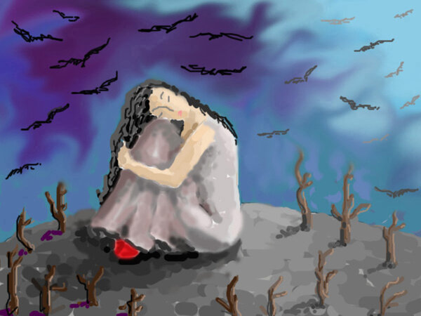 girl sitting on the ground