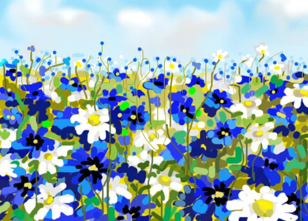 Bloemen in het veld — Stockfoto