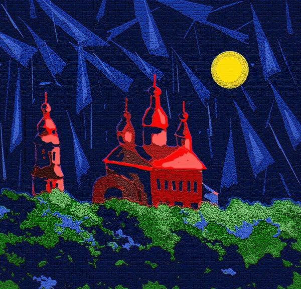 Church in the night — Stock Photo, Image