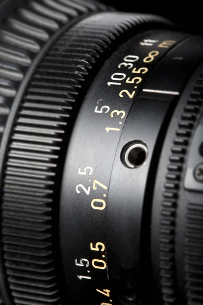 Television Lens focussing ring close-up — Stock Photo, Image