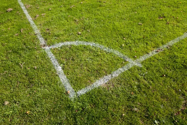 Fútbol Pitch Corner Marcas — Foto de Stock