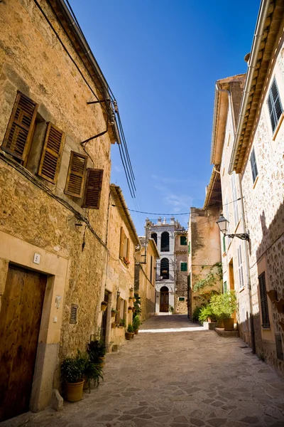 Oude straat, valldemossa, Mallorca — Stockfoto