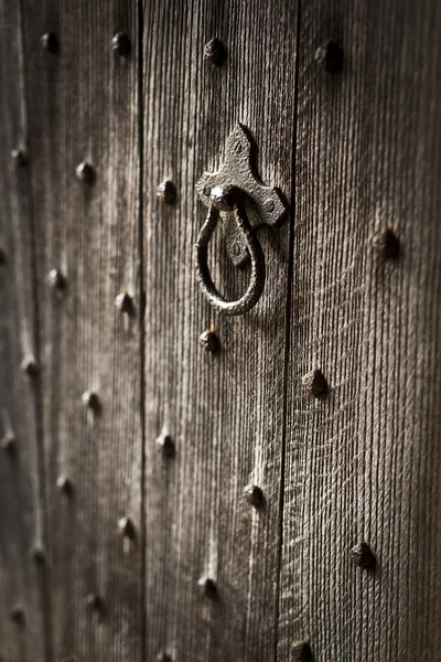 Dřevěné dveře detail — Stock fotografie