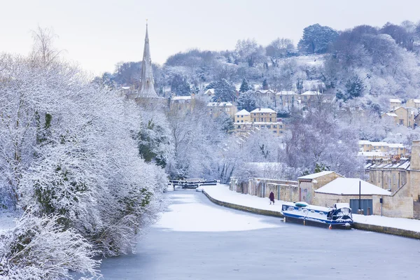 Frozen Canal, Bath, Uk — Stock Photo, Image