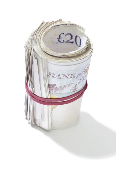 Roll of Cash on White Background — Stock Photo, Image