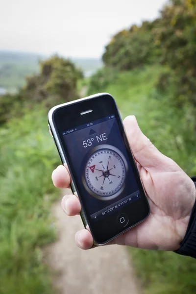 Compass App on Apple iPhone 3Gs — Stock Photo, Image
