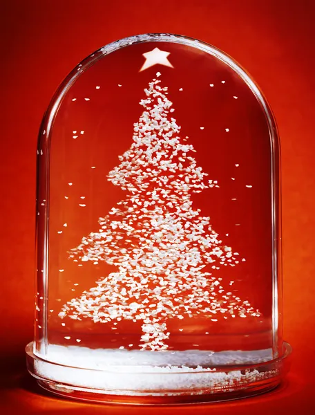 Christmas Tree Snow Globe — Stock Photo, Image