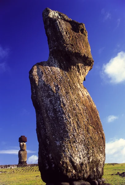 Wyspa Wielkanocna tahai moai w AHU — Zdjęcie stockowe