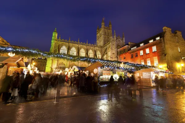 Banho Mercado de Natal à noite — Fotografia de Stock