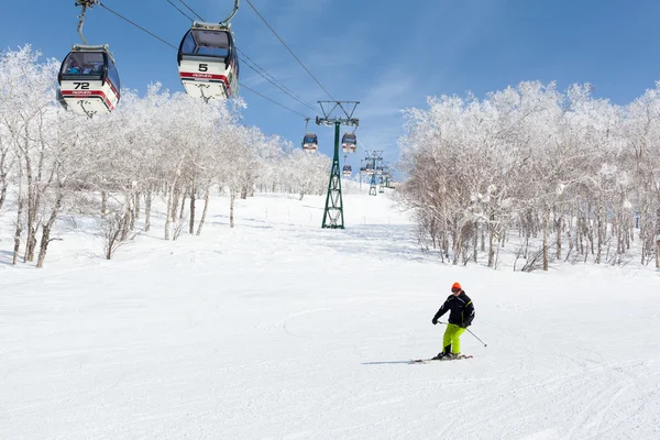 Skifahren in niseko annupuri, japan — Stockfoto