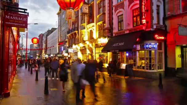 Chinatown Londen nacht time-lapse — Stockvideo