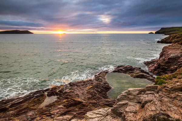 Blick auf den kornischen Sonnenuntergang — Stockfoto