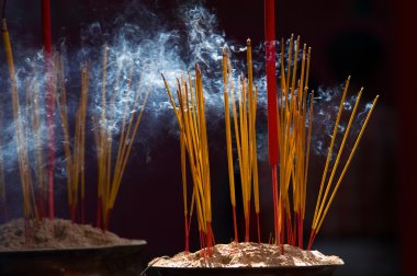 Burning incense sticks clipart