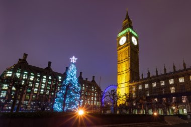 Westminster on a Christmas Night clipart
