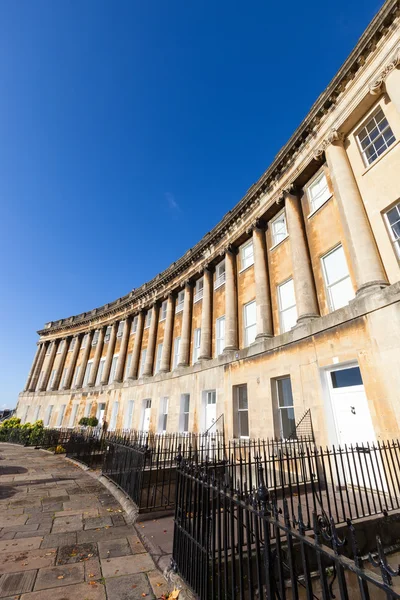 Wide angle view of the Royal Crescent in Bath — Stock Photo, Image