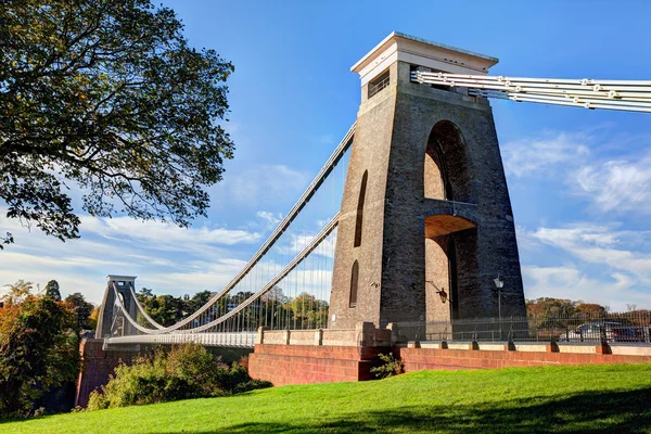 Vista diurna da ponte da suspensão de Clifton em Bristol — Fotografia de Stock