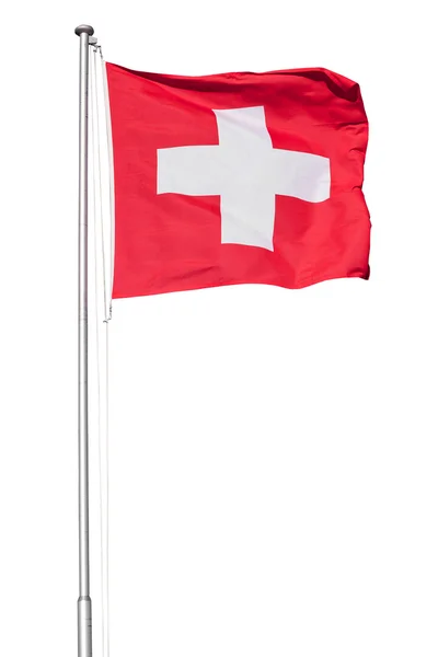 Schweizer Flagge auf Weiß — Stockfoto