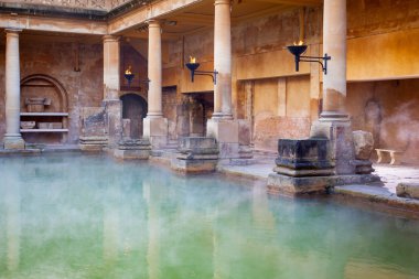 Main Pool in the Roman Baths in Bath, UK clipart