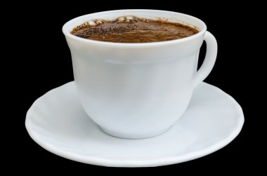 siyah zemin üzerine beyaz kahve fincanı