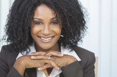 Beautiful Smiling African American Woman Businesswoman clipart