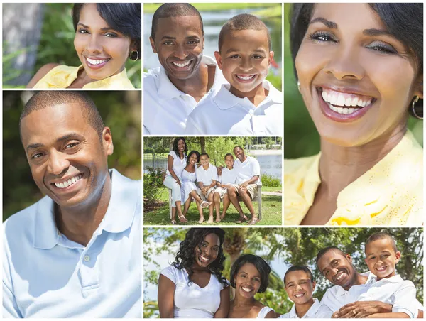 Família afro-americana feliz fora Montagem — Fotografia de Stock