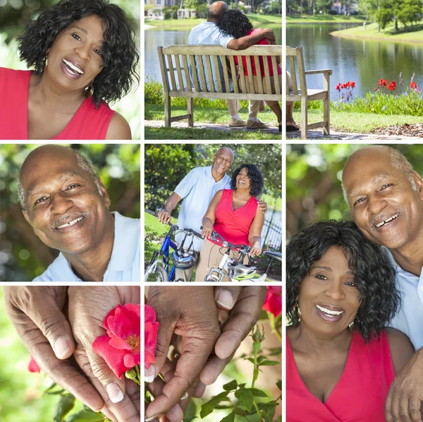 Gelukkig senior Afrikaanse Amerikaanse echtpaar buiten — Stockfoto