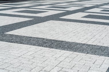 Yakın çekim, doku, arka plan. Granit bir kırıntıdan dikdörtgen döşeme levhaları