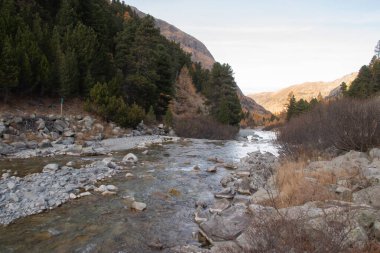 Güzel İsviçre sonbahar manzarası, St. Moritz, Maloja