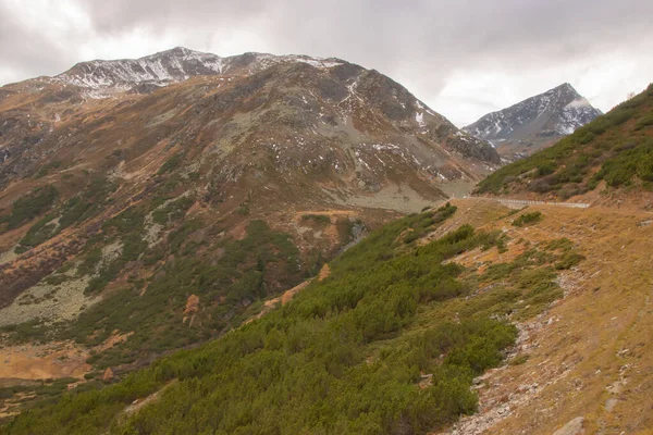 Herfst Landschap Uitzicht Fluela Pass Een Hoge Bergpas Zwitserland Die — Stockfoto