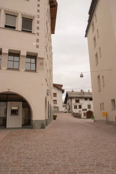 Ruas Vazias Lojas Fechadas Turistas Desaparecidos Tomado Moritz Suíça Outubro — Fotografia de Stock