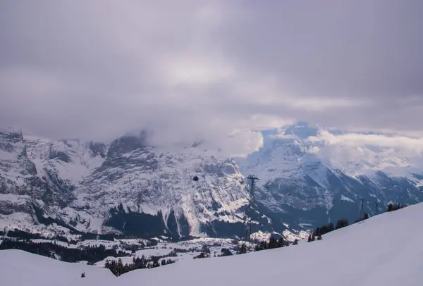 Sviçre Karla Kaplı Dağlar Jungfrau Bölgesinde Çekildi Grindelwald Sviçre — Stok fotoğraf