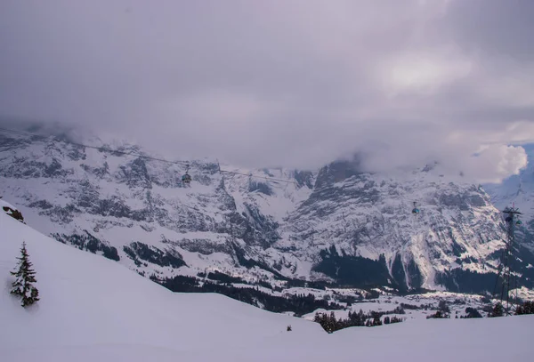 Sviçre Karla Kaplı Dağlar Jungfrau Bölgesinde Çekildi Grindelwald Sviçre — Stok fotoğraf