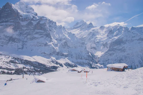 Sviçre Karla Kaplı Dağlar Mart Sviçre Grindelwald Daki Jungfrau Bölgesinde — Stok fotoğraf
