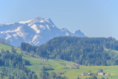 Appenzell Alpleri, İsviçre 'de güzel bir bahar manzarası.
