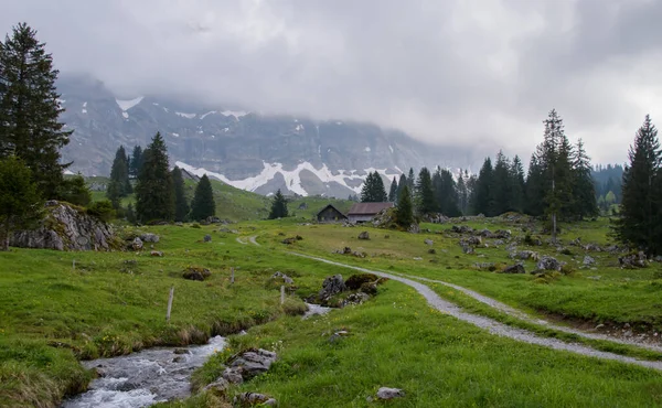 付録は5月の風景を示しています スイスのサンティス近くで撮影 — ストック写真