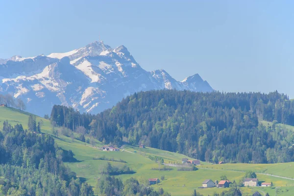 Indah Pemandangan Musim Semi Swiss Alpen Appenzell Swiss — Stok Foto