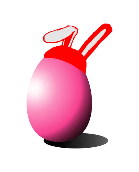 Conejito de Pascua con huevos — Vector de stock