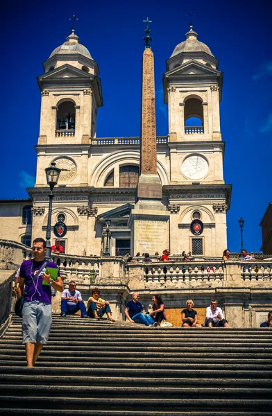 Trinita dei Monti. The Spanish Steps. Piazza di Spagna. Roma. It — Stock Photo, Image