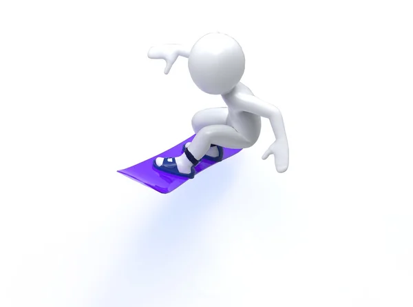 Winter Olimpic games. Snowboard. 3d man with snowbord on a white background — Stock Photo, Image