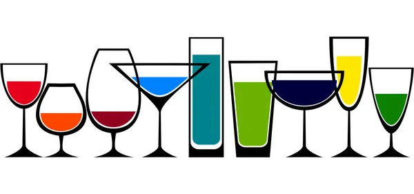 Set of drink glasses — Stock Vector