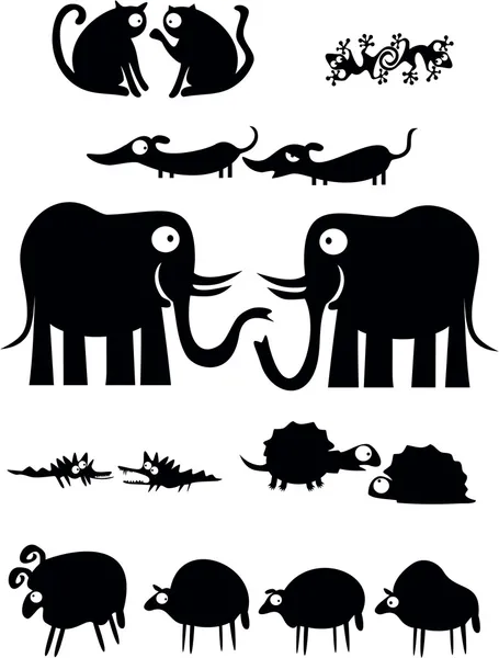 Drôle de paire d'animaux — Image vectorielle