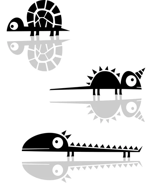 Silhouettes animaux vectorielles drôles — Image vectorielle