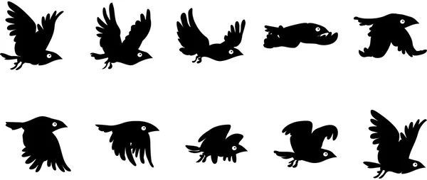 Sequenza uccelli volanti — Vettoriale Stock